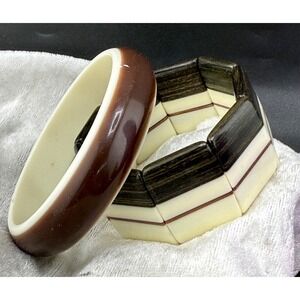 Vintage Brown Tone‎ Bangle Bracelet Acrylic